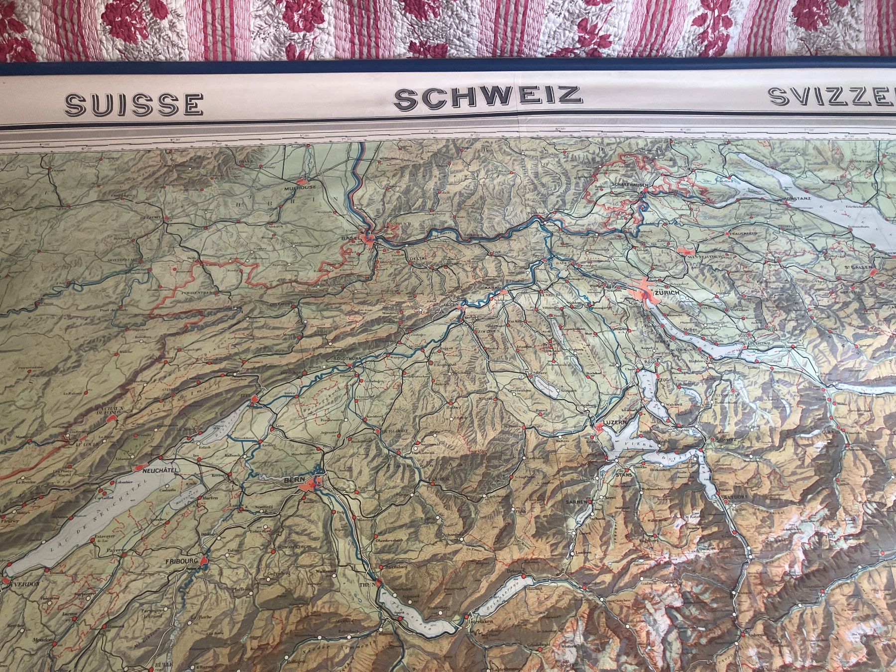 Cartes géographiques & atlas: Schulkarte Schweiz antik – D'occasion à Zürich par elf_h9f2 3