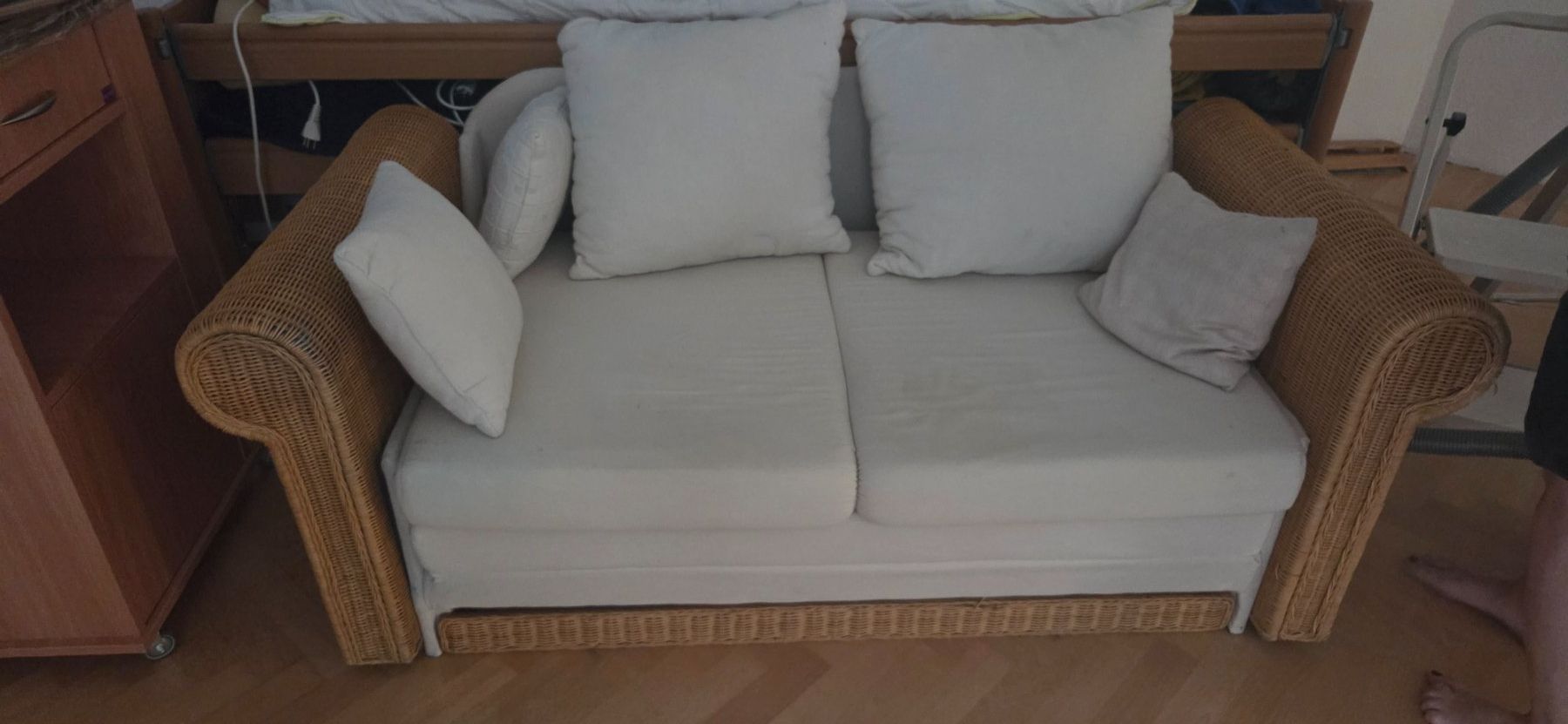Divani: 2er Rattan Schlafsofa – Usato da Winterthur venduto da dus_bpn6