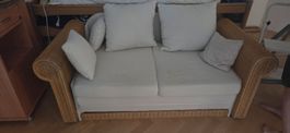 2er Rattan Schlafsofa