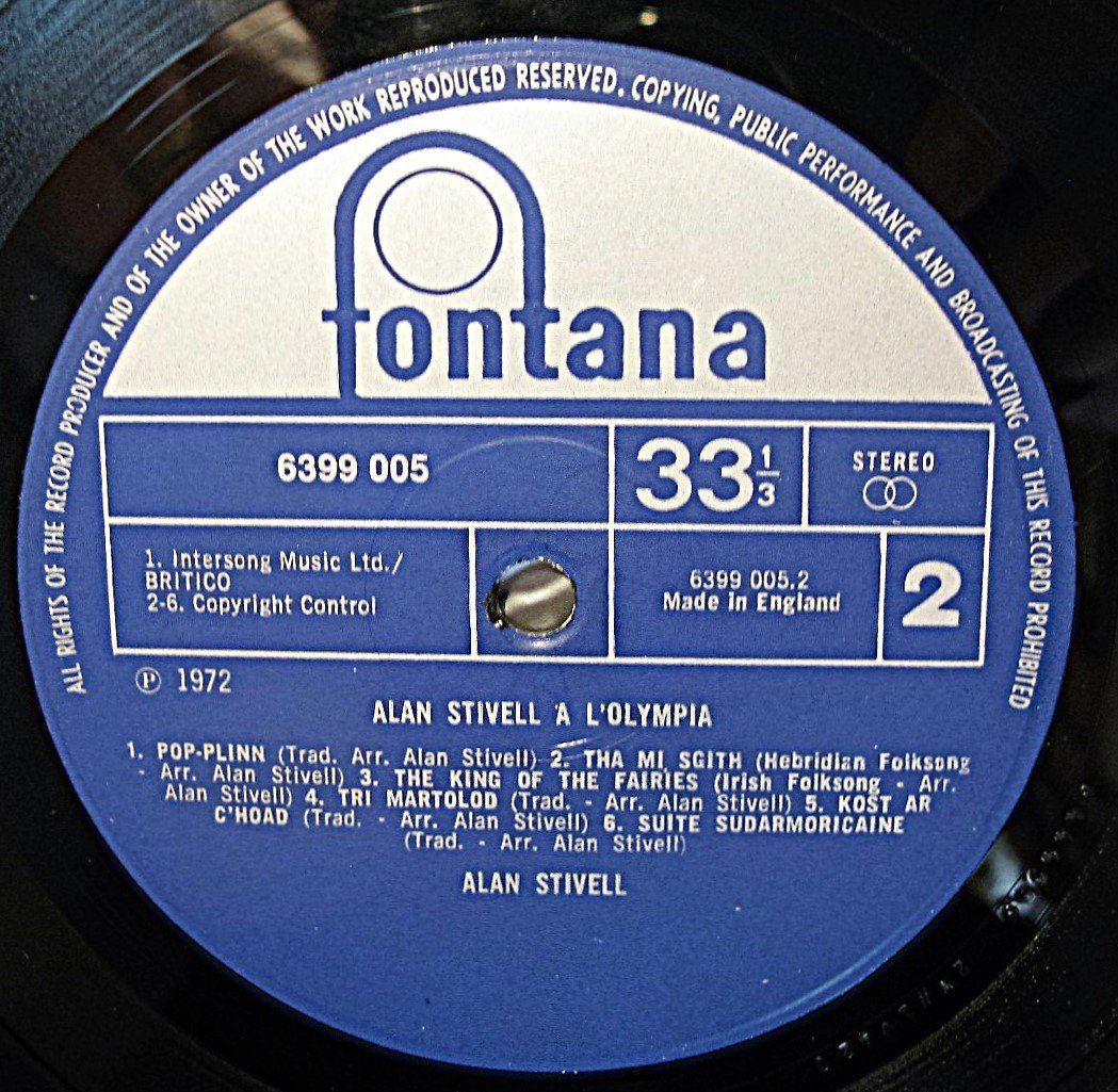 Dischi in vinile: ALAN STIVELL "À L'Olympia" LP in VG+ – Usato da Monthey venduto da Pingmub 4