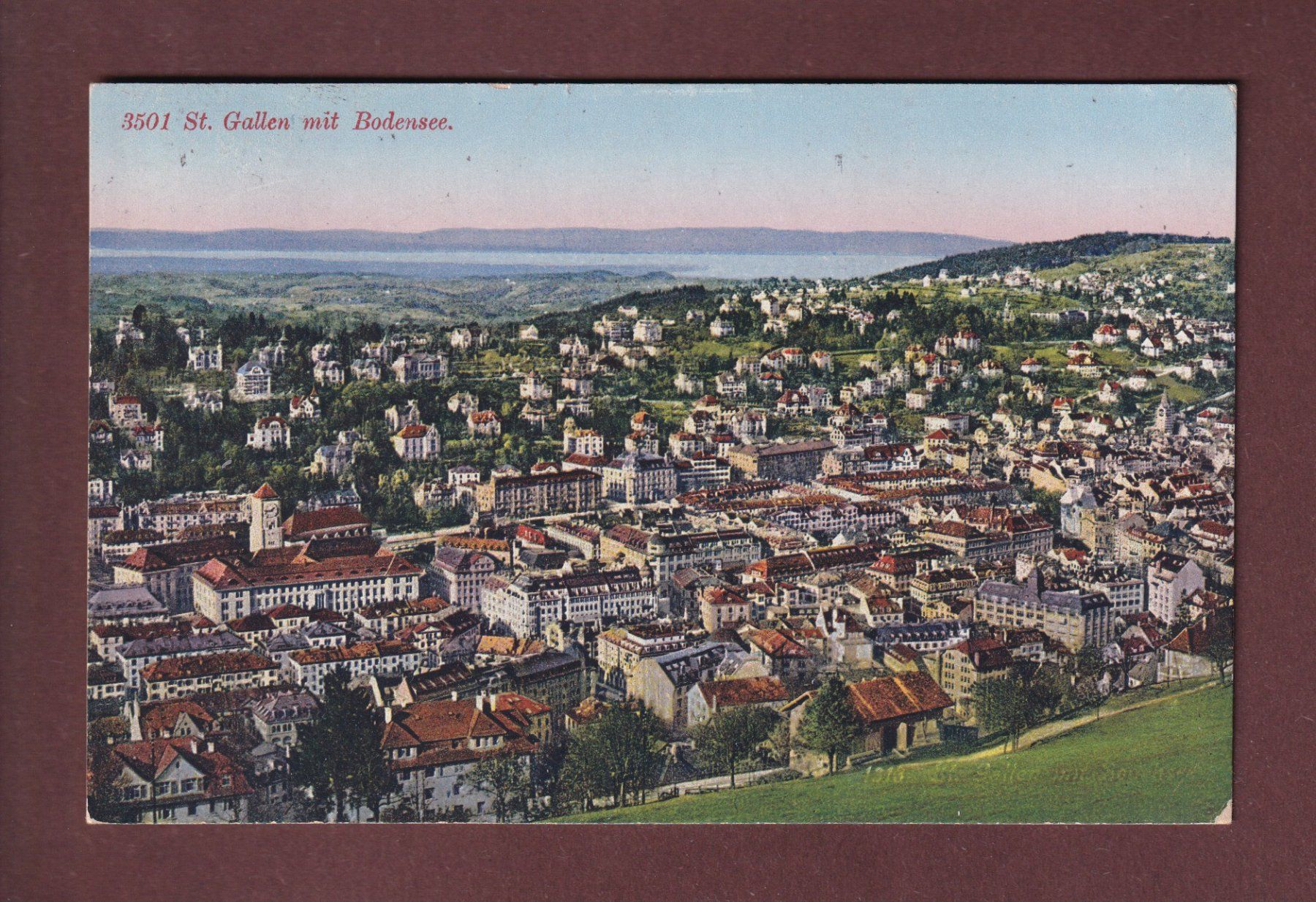 Cartoline postali: ST. GALLEN - Teilansicht - Bodensee - 1924 – Usato da Pully venduto da nicecards