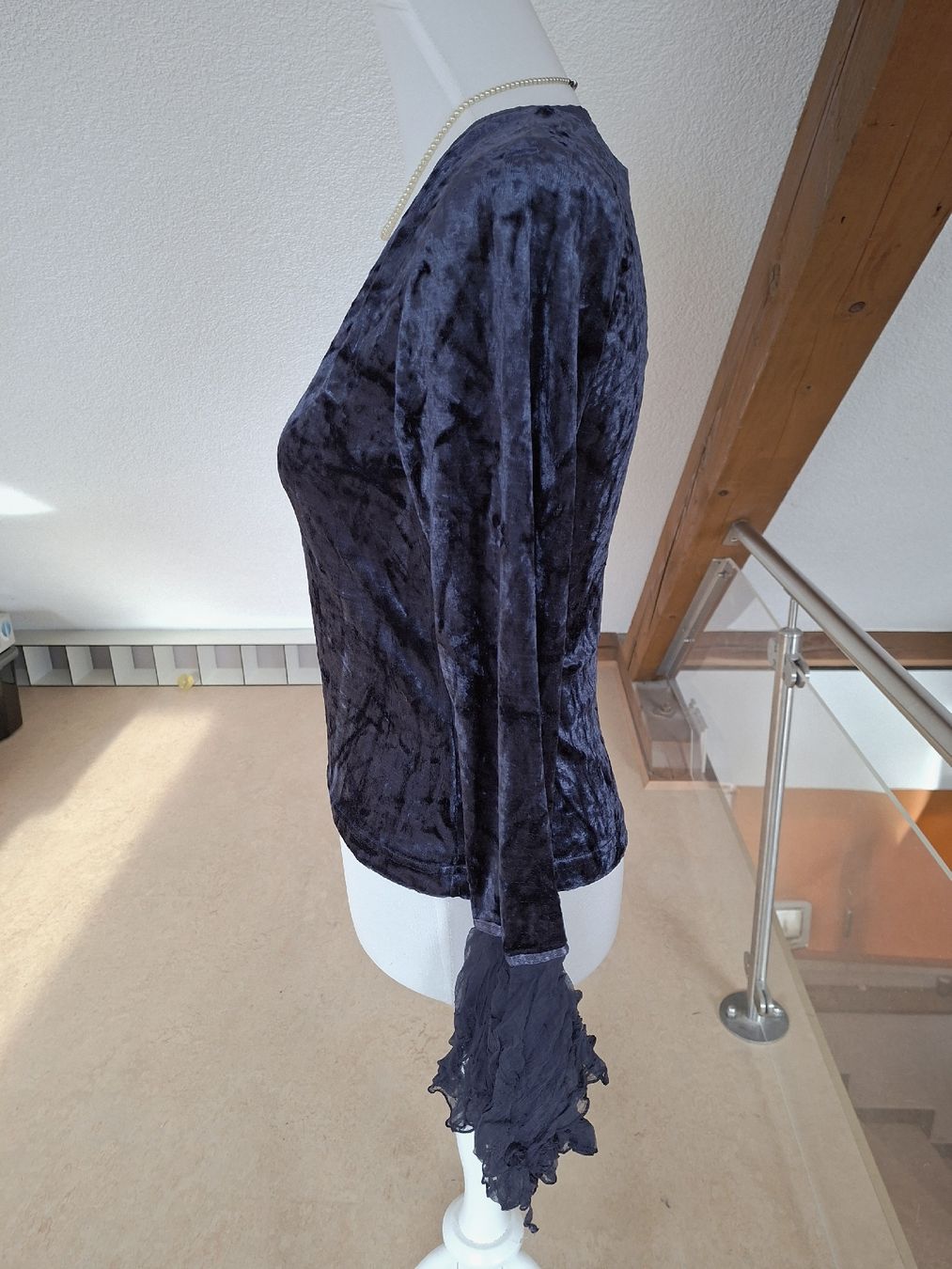Boom Baba Camicette: Samtbluse, blau-lila, Grösse S/M, neu Boom Baba – Nuovo (secondo la descrizione) da Klingnau venduto da vollmond36 1