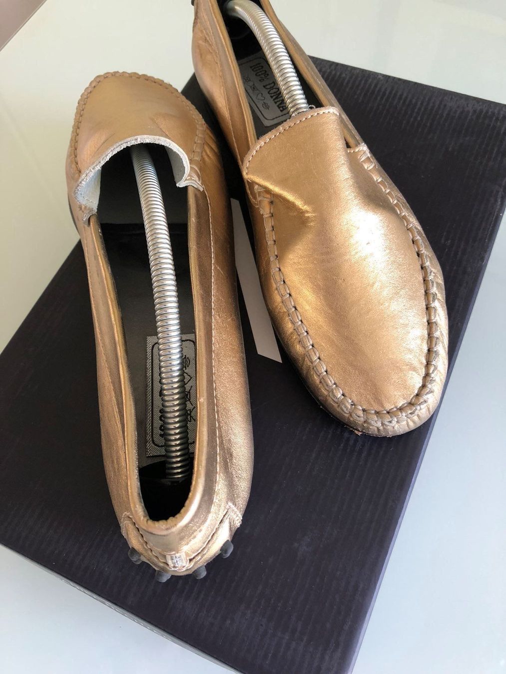 Scarpe da donna: SCHUH Damen Mokassin Voll Leder gold oder silber – Nuovo (secondo la descrizione) da Adliswil venduto da Jessik0 1