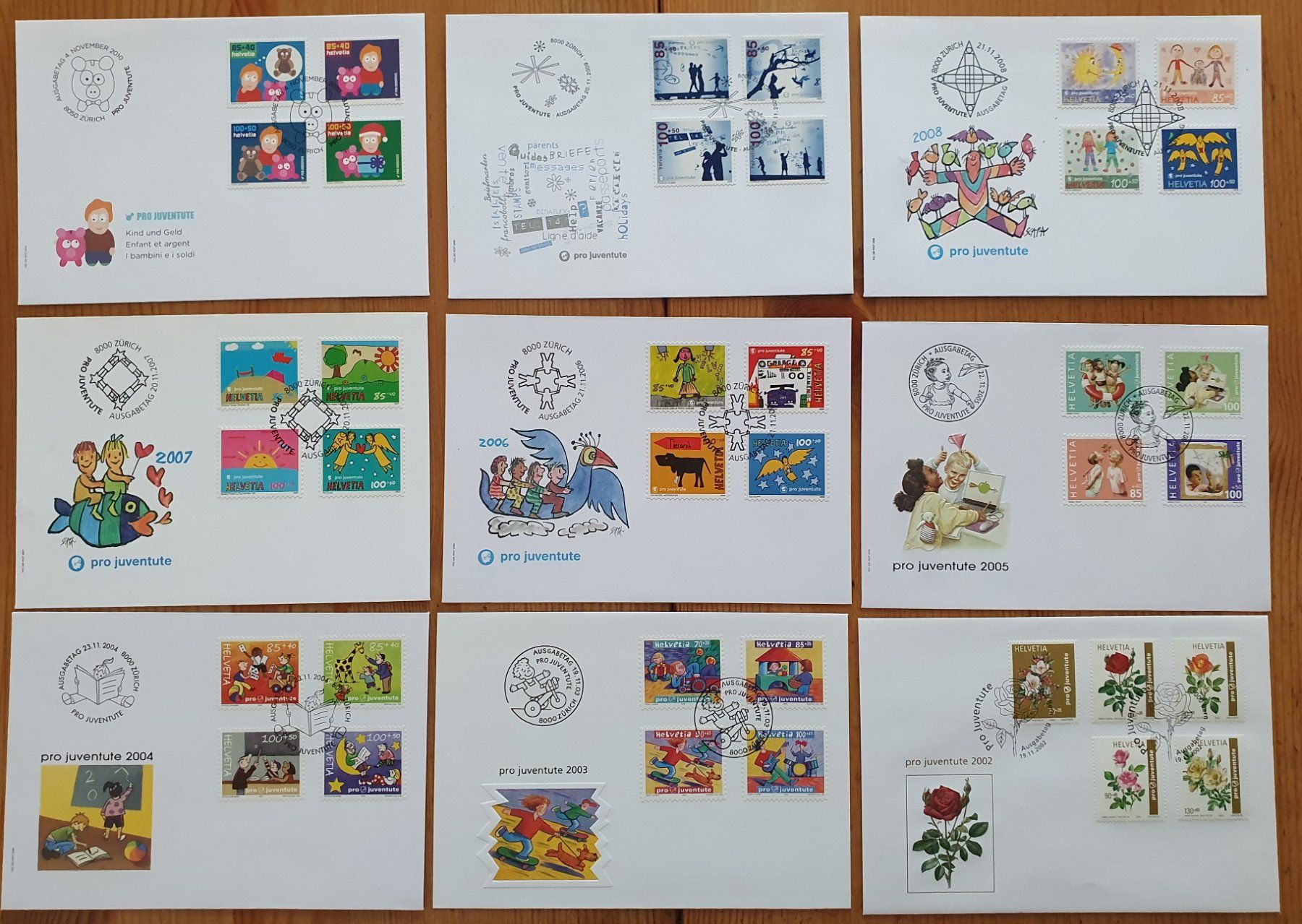 Tutti i francobolli: 52 Pro Juventute FDC 1960 - 2010 – Usato da Dällikon venduto da Minita 1