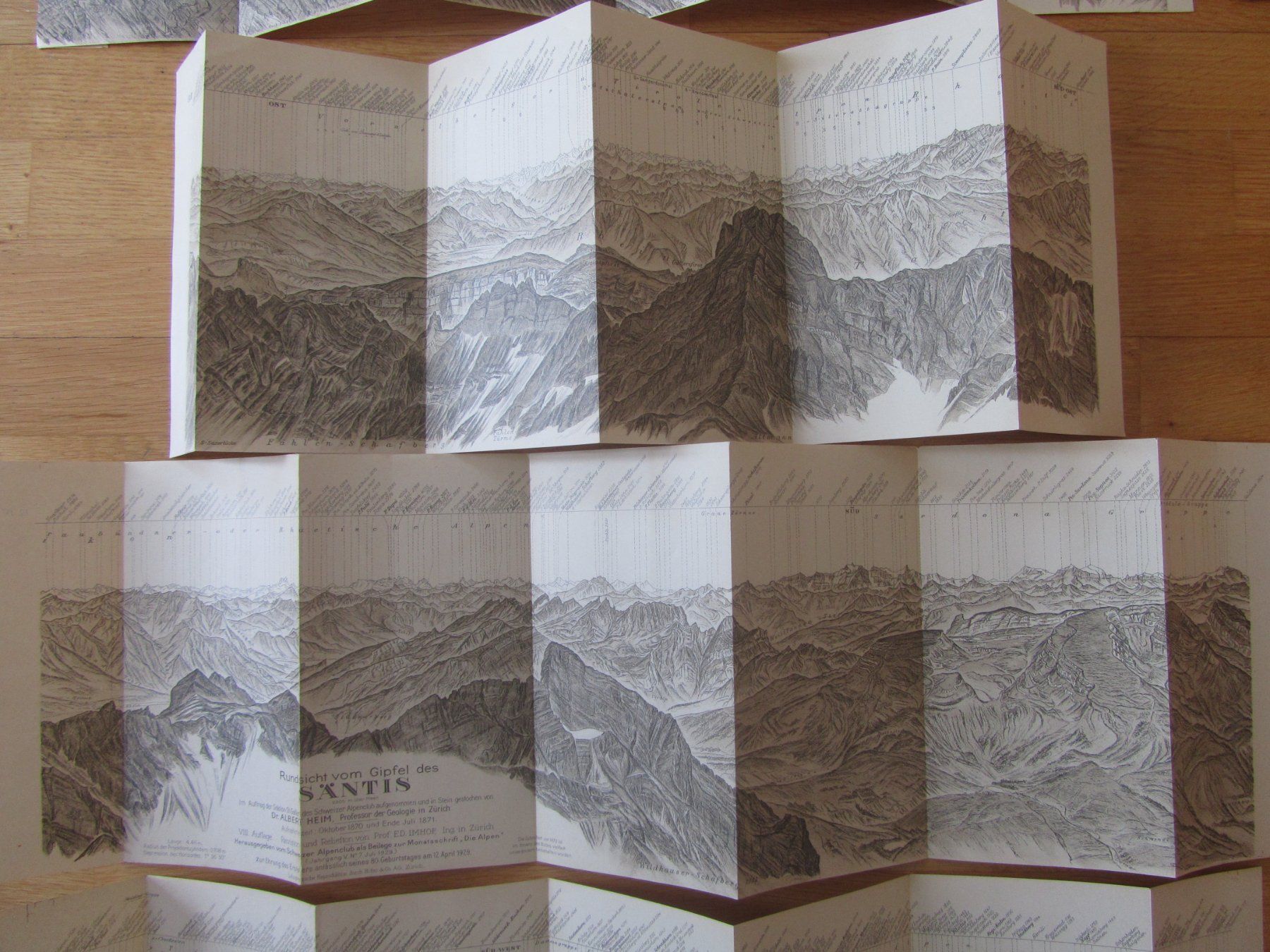 Landkarten & Atlanten: Säntis Gipfelpanorama von Albert Heim, 1929 – Gebraucht aus Seengen von mikelele 4