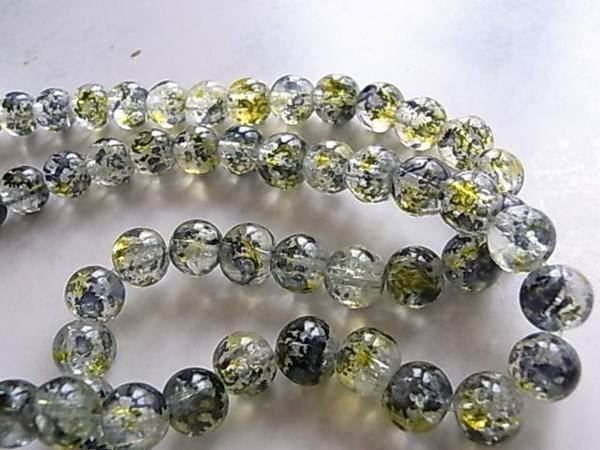 Perle (finte): Perlen Glas 8mm schwarz-gelb 1 Strang – Nuovo (secondo la descrizione) da Alpnachstad venduto da perlengaby 1