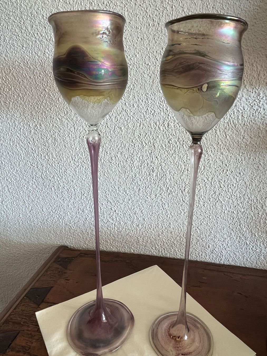 Bicchieri: 2 edle Glas Pokale, signiert – Usato da Stetten AG venduto da Brissago25 2