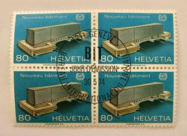 Viererblocks Dienstmarken, BIT  Geneve    Bei mehreren erste