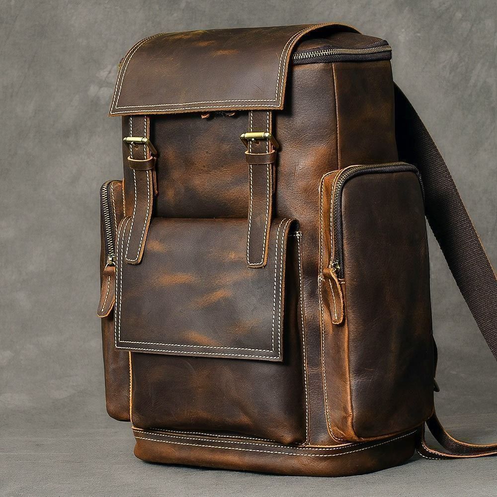 Zaini: ✅ NEU Oldschool echter Lederrucksack – Nuovo e nell'imballaggio originale da Wittenbach venduto da ChinaSeidenstrasse 1