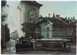 BERN Dampftram vor dem Zytgloggenturm