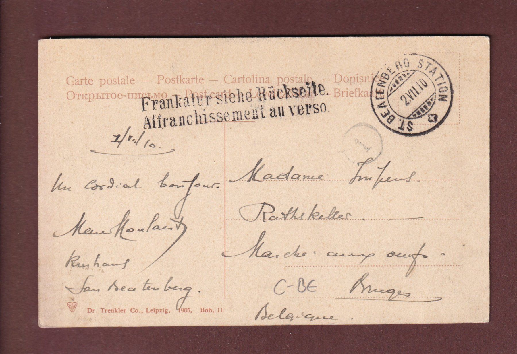 Cartoline postali: BEATUSHÖHLEN - Eingang - Leute - 1910 – Usato da Pully venduto da nicecards-shop 1