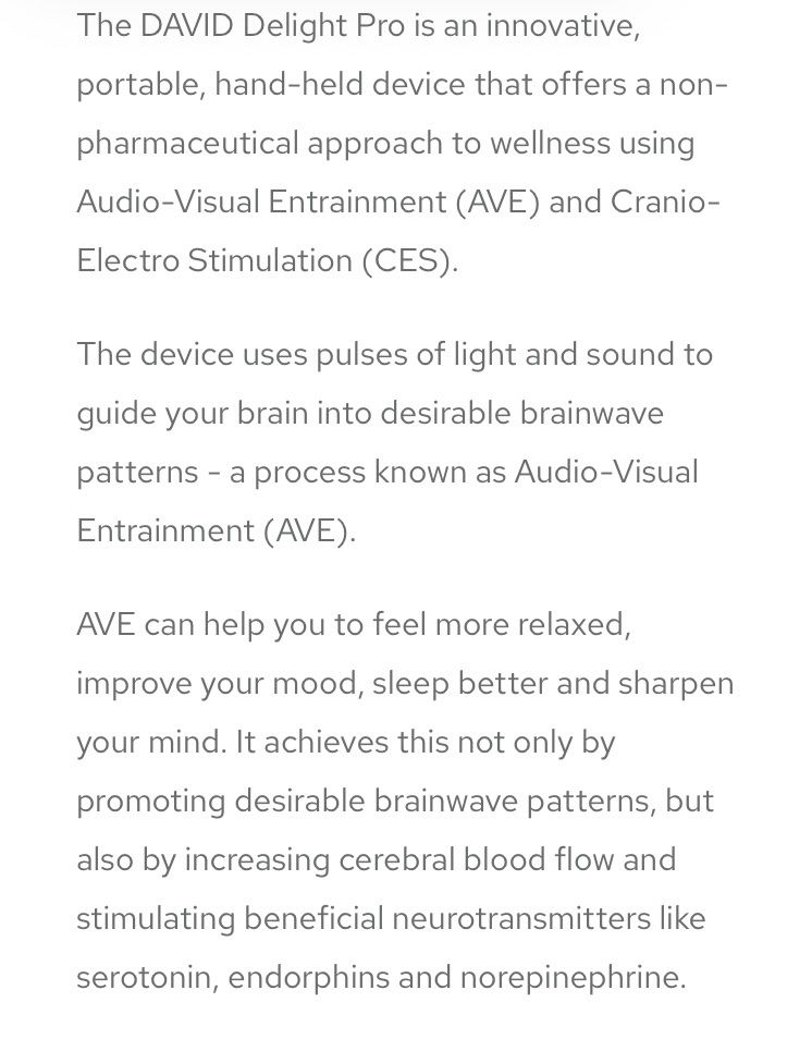 Attrezzature mediche: David Delight Pro Gamma Edition (Mindalive) Neurostimulation – Nuovo (secondo la descrizione) da Küsnacht ZH venduto da Aporetico 6