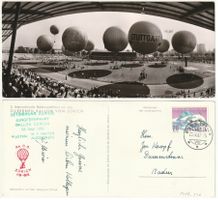 Foto-AK 2. Ballonwettfahrt Zürich, Jungfernfahrt Ballon Züri