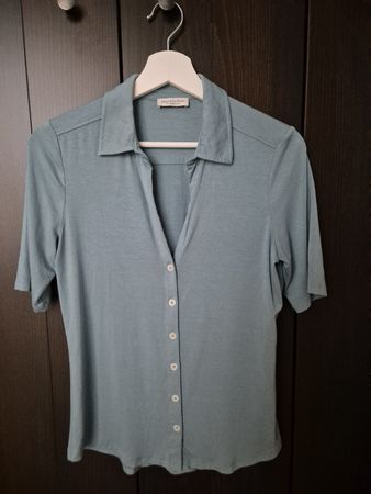 Elegantes Marc O'Polo Jersey-Top mit Kragen – Rauchblau