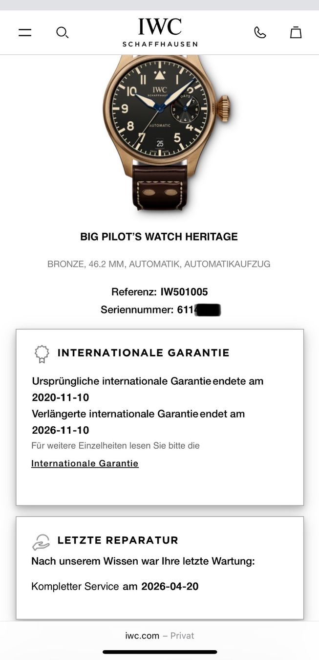 IWC Orologi: IWC Big Pilot Heritage Limited IW501005 Fullset – Usato da Birsfelden venduto da Mynos 2