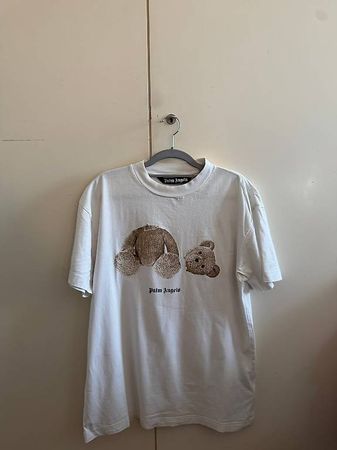 Palm Angels T-Shirt Weiss mit Teddy