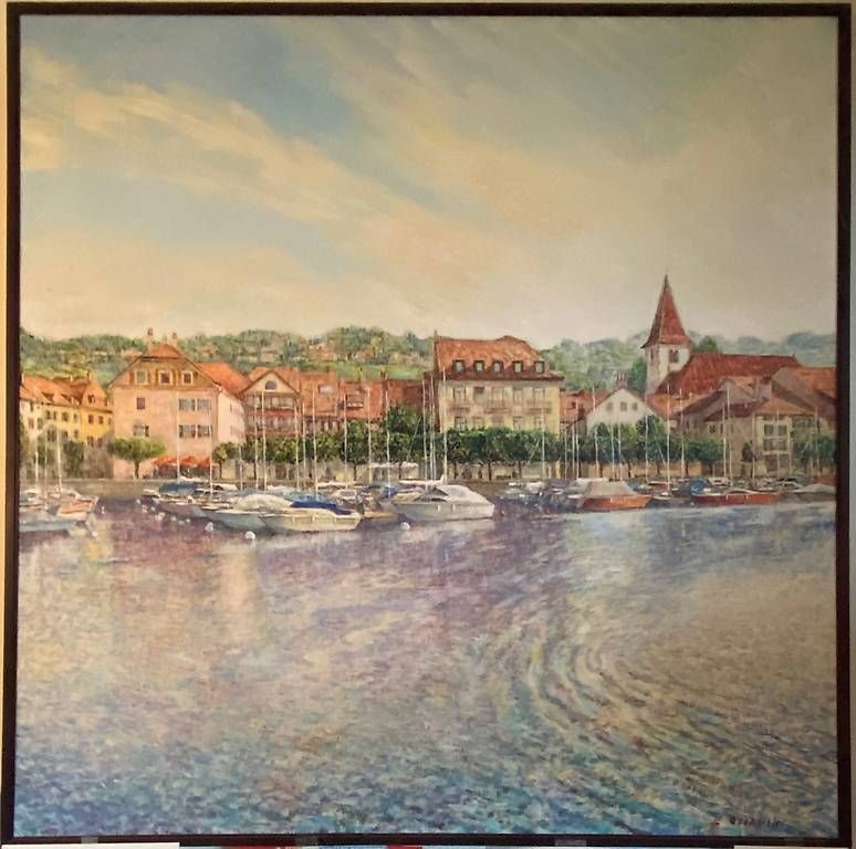 Gemälde: Port de Lutry – Gebraucht aus Territet von Kina0 1