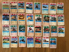 31x Mini Quartett Ersatzkarten 70er/80er | Autos Töff Laster