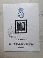 Feuillet Timbre Monaco Hommage à la Princesse Grace - 1983