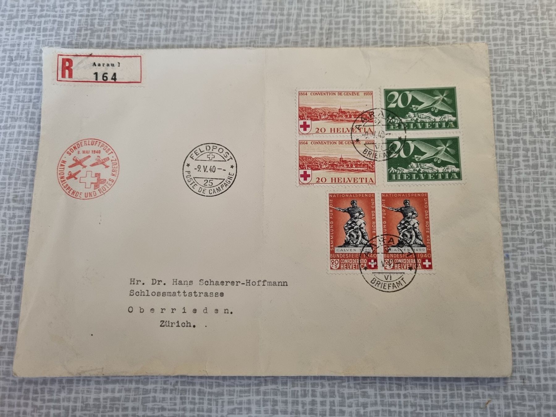 Couverts & Versandtaschen: Schweizer Briefmarken auf  Luftpostbrief - Sauberer Zustand! – Gebraucht aus Trachslau von bastet06