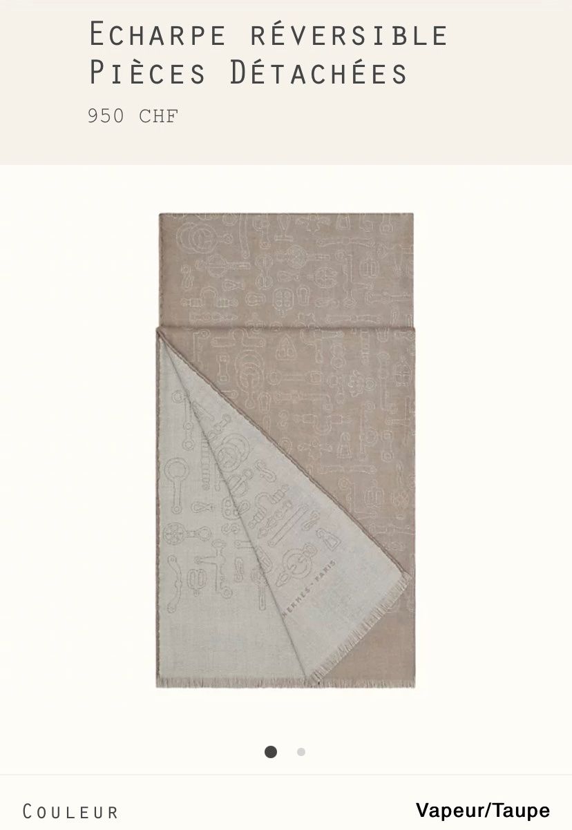 Hermès Foulard & Sciarpe: Écharpe Hermès Réversible "Pièces Détachées" – Usato da Cologny venduto da PINKCLOSET