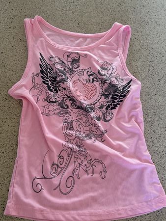 Débardeur rose imprimé taille S bon état