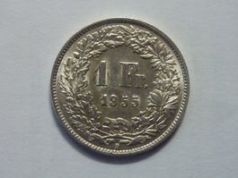 1 Fr.  1955 nur 0,19 Mio. Prägungen sehr rar