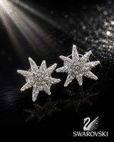 SWAROVSKI OHRRINGE OHRSTECKER EDELWEISS FUNKELTRAUM