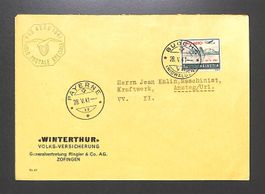 1941 Flugpost F35 Aero VOLO POSTALE SPECIALE BUOCHS-PAYERNE