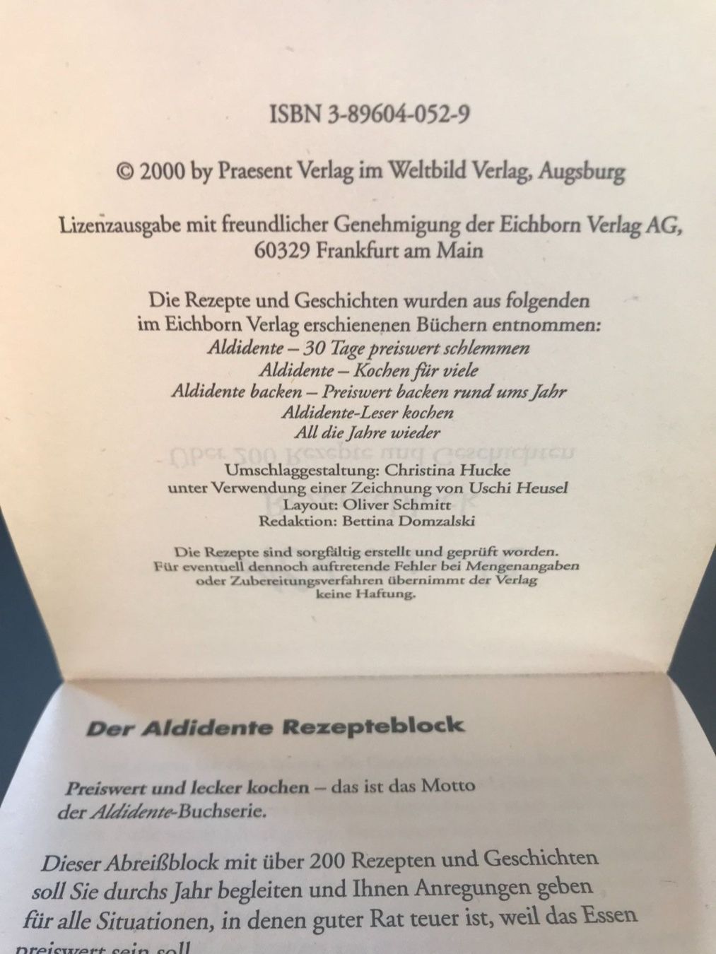 Riviste & Magazine: Rezepte - Block Jahrgang 2000 – Usato da Arbon venduto da KaSaBo 2