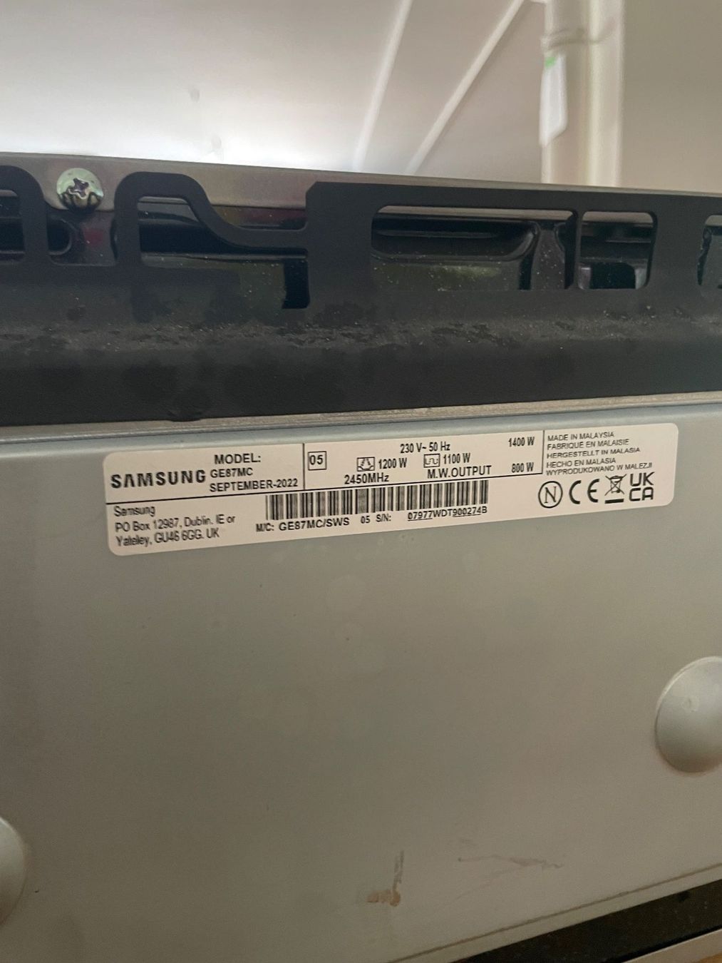 Samsung Backöfen: Samsung micro-onde Ge87mc – Gebraucht aus Lausanne von 23bis 3