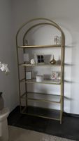 Regal mit Glasablagen goldfarben Bogenform guter Zustand