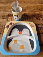 Süsses Kinder Geschirr Set mit Pinguin Motiv