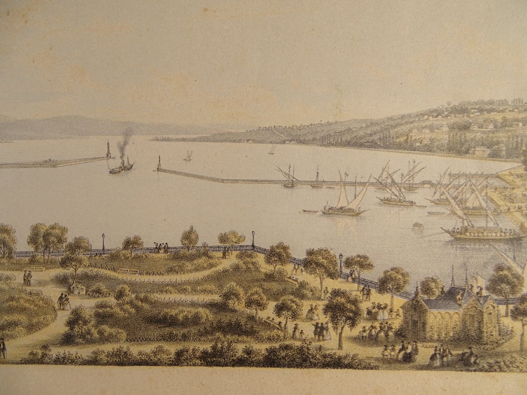 Incisioni: GENF, GENÈVE, LITHOGRAPHIE UM 1850 – Usato da Grüningen venduto da Kartensammler 5