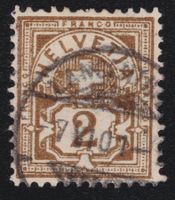 Kreuz/Wertziffer Schmitzdruck auf 2c, Langenthal 1901