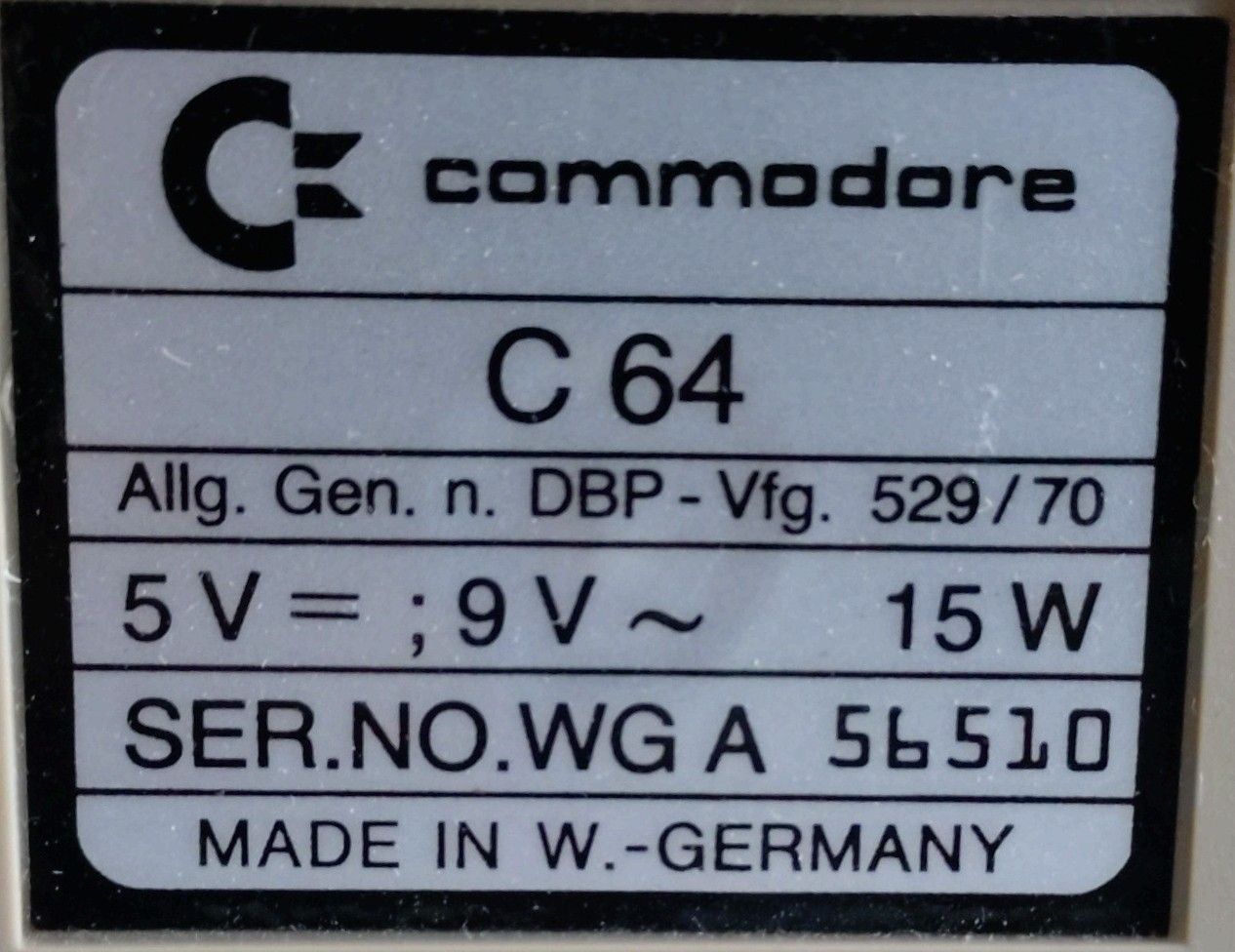 Commodore PC: Commodore C64 OVP – Difettoso da Grüningen venduto da Stargazer 2