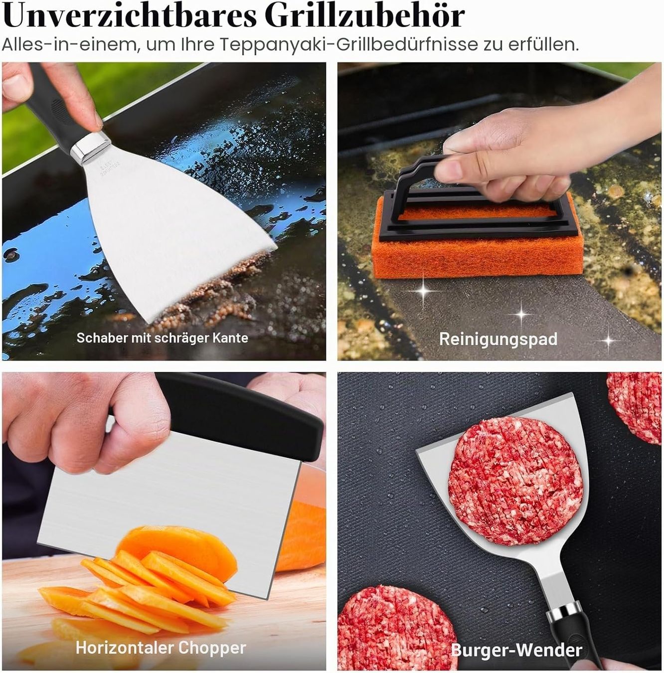 Elettrodomestici da cucina: Grillbesteck Set 27-teilig Edelstahl Burgerpresse BBQ – Nuovo e nell'imballaggio originale da Schaffhausen venduto da lou_w76n 5