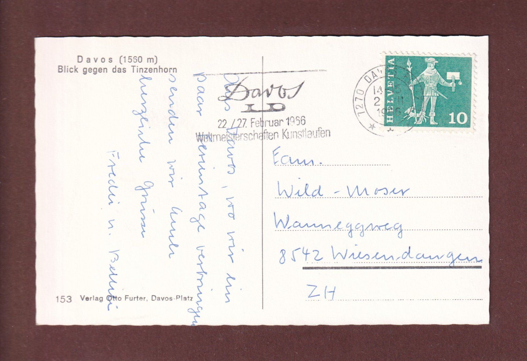 Ansichtskarten: DAVOS unter Schnee - 1966 – Gebraucht aus Pully von nicecards-shop 1