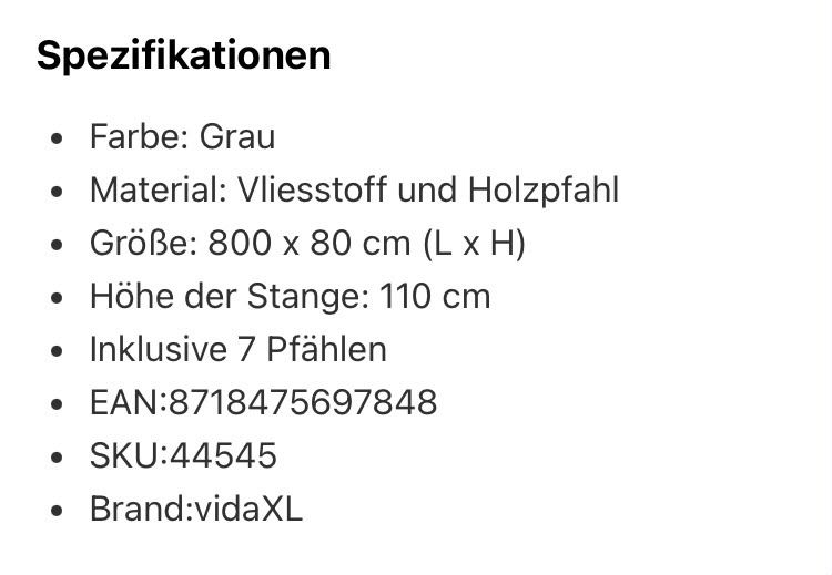 Clôtures: Windschutzgewebe Neu – Neuf (Voir description) à Olten par LuigiaP 2