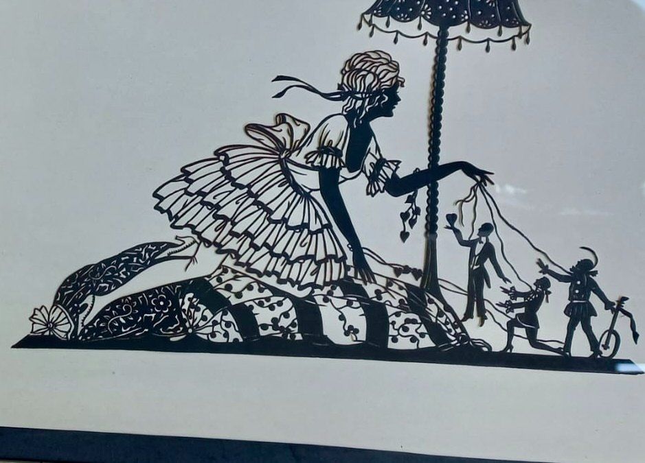 Grafica & Litografie: alter Scherenschnitt Art déco gerahmt – Usato da Burgdorf venduto da glasrabe01 1