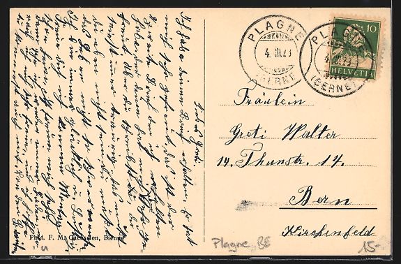 Cartes postales: AK Plagne, Gesamtansicht mit Feldern – D'occasion à Berlin par bartko-reher 1