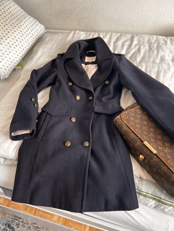 High Quality Wintermantel Marine blau S/XS