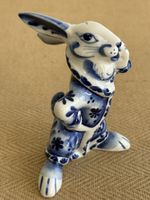 Vintage UdSSR Porzellan GZHEL Figur Hase Porzellanfigur