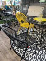 Spaghetti Gartenstühle, Acapulco Stil neu, 4x1 schwarz
