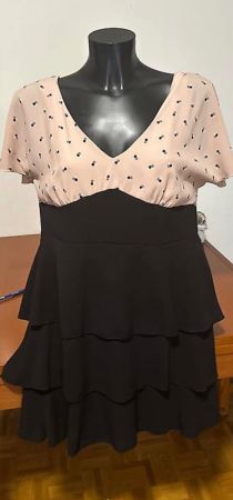 Vestito donna corto con volant taglia L nuovo