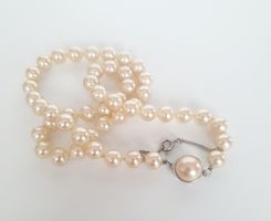 Elegante Vintage Perlenkette, mit 925 Silber Verschluss