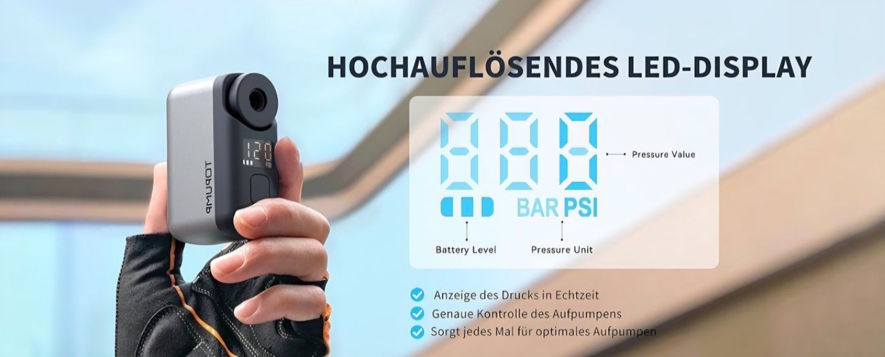 Pompe: Elektrische Velopumpe Fahrradluftpumpe mit Manometer – Nuovo e nell'imballaggio originale da Braunau venduto da Brand-Store 4