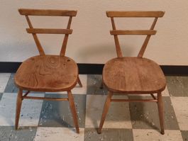 2Stk Ercol Kinderstühle 1950er Jahre England Holz Vintage