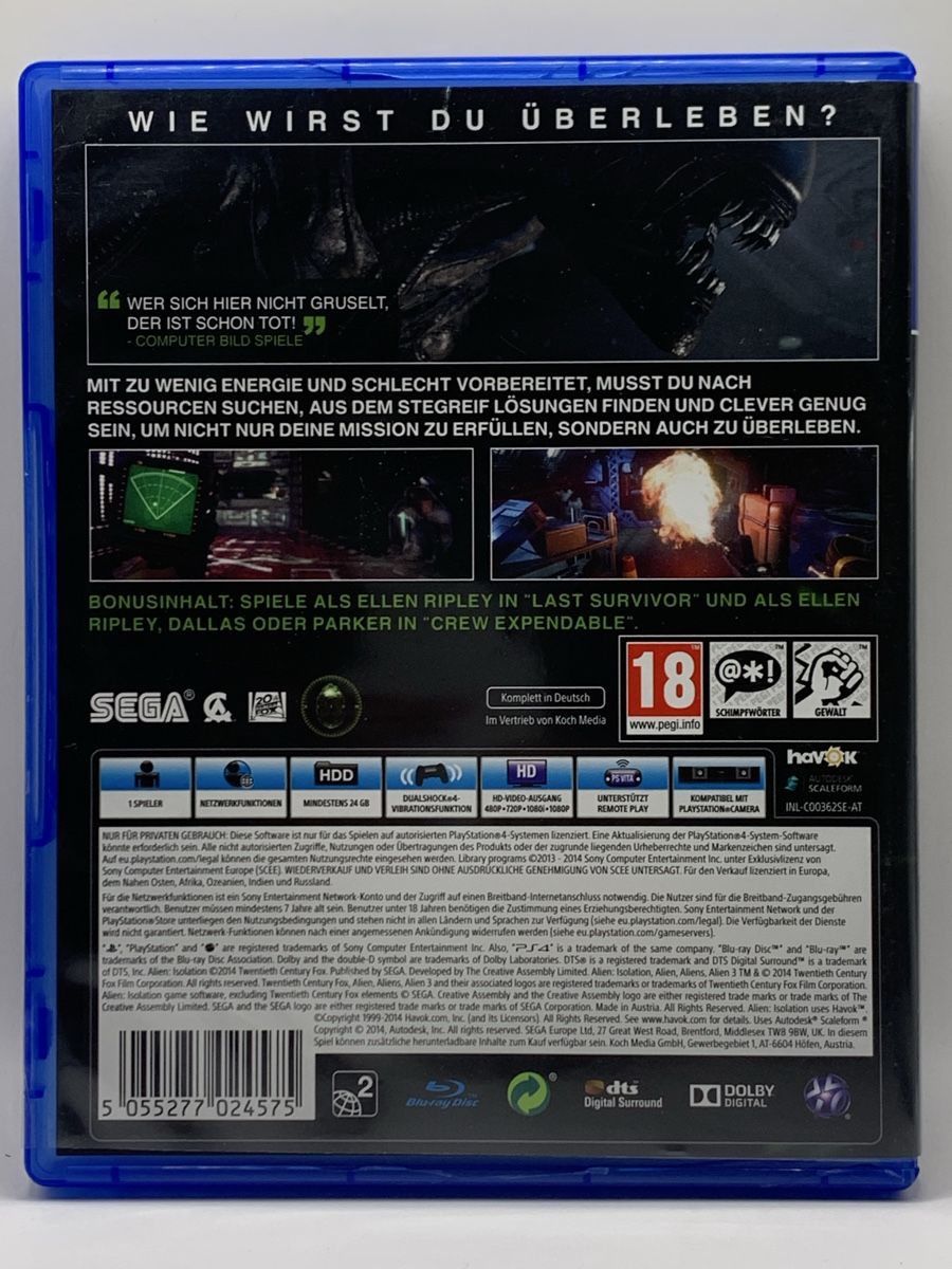 Sony Giochi: PS4 - Alien Isolation Ripley Edition – Usato da Ostermundigen venduto da RG-Collector 1
