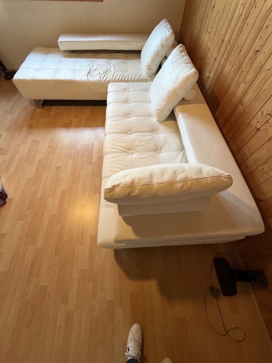 Divani: Weisses echt Leder Ecksofa mit Kissen – Usato da Vilters venduto da pizol03 2